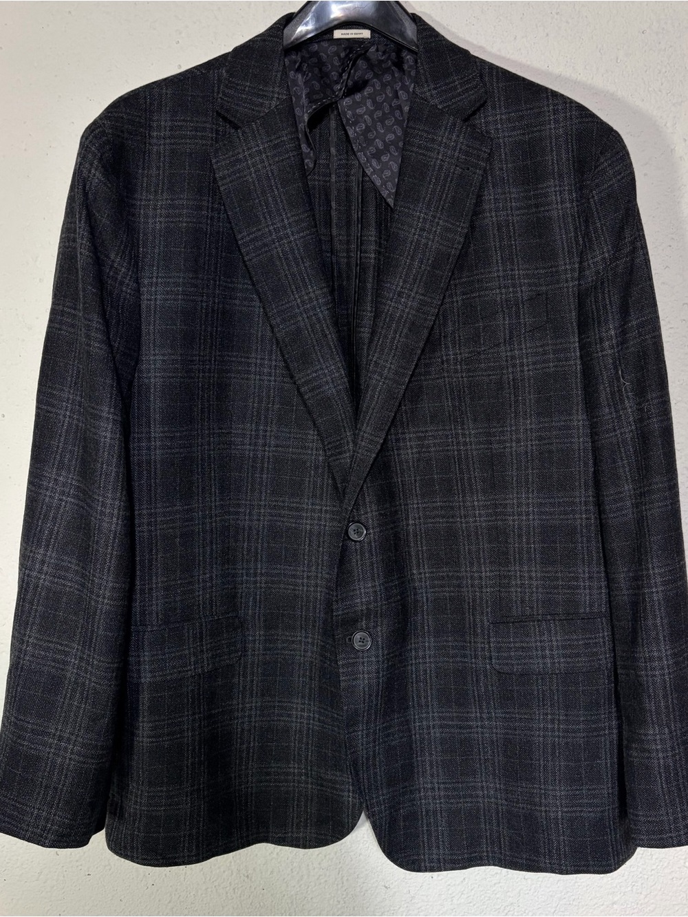 Joseph Abboud Heritage Modern Fit Gray Plaid Wool Blazer 50R